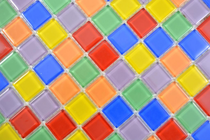 Motif main Mosaïque de verre transparent Crystal multicolore mur carrelage cuisine salle de bain MOS63-1234_m