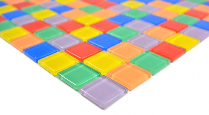 Motif main Mosaïque de verre transparent Crystal multicolore mur carrelage cuisine salle de bain MOS63-1234_m