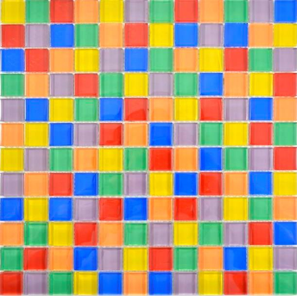 Motif main Mosaïque de verre transparent Crystal multicolore mur carrelage cuisine salle de bain MOS88-1235_m