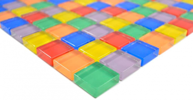Motif main Mosaïque de verre transparent Crystal multicolore mur carrelage cuisine salle de bain MOS88-1235_m