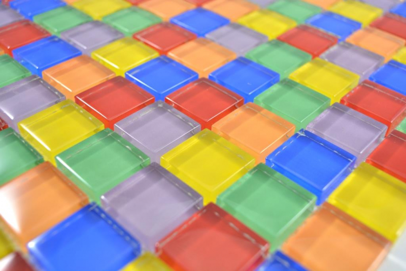 Motif main Mosaïque de verre transparent Crystal multicolore mur carrelage cuisine salle de bain MOS88-1235_m