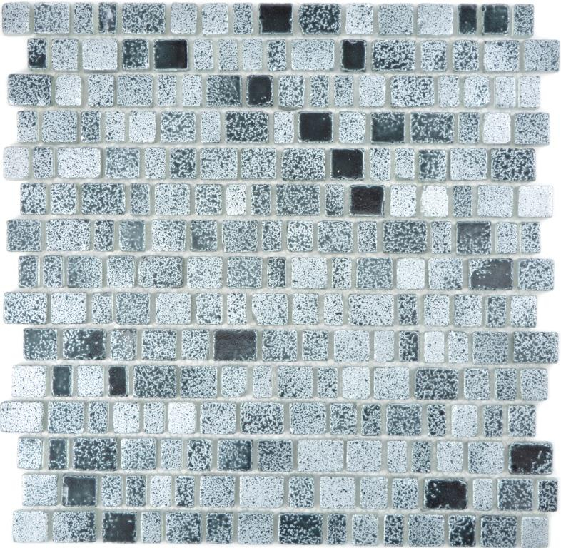 Motif main Mosaïque transparente Crystal Mosaïque de verre gris noir mur carrelage cuisine salle de bain MOS85-0203_m
