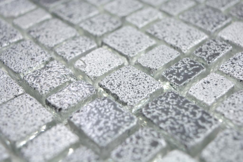 Motif main Mosaïque transparente Crystal Mosaïque de verre gris noir mur carrelage cuisine salle de bain MOS85-0203_m