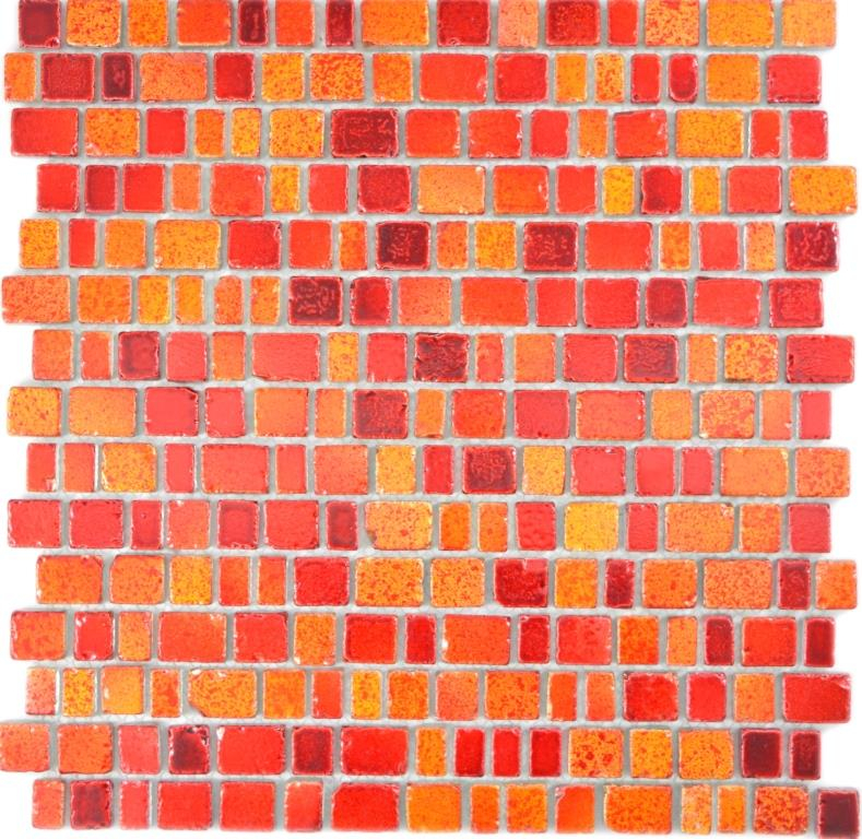 Motif main Mosaïque transparente Crystal Mosaïque de verre rouge Mur Carrelage cuisine salle de bain MOS85-0009_m