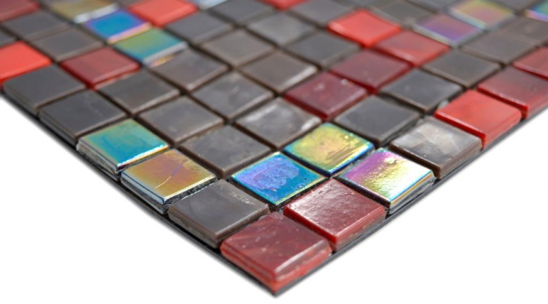 verre mosaïque verre brun rouge mur carreaux cuisine salle de bain_f | 10 tapis mosaïque