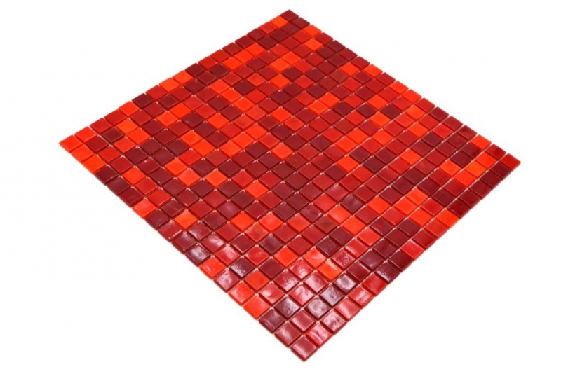 Mosaïque de verre Carreaux de mosaïque orange rouge Mur Carreaux de cuisine 58-0009