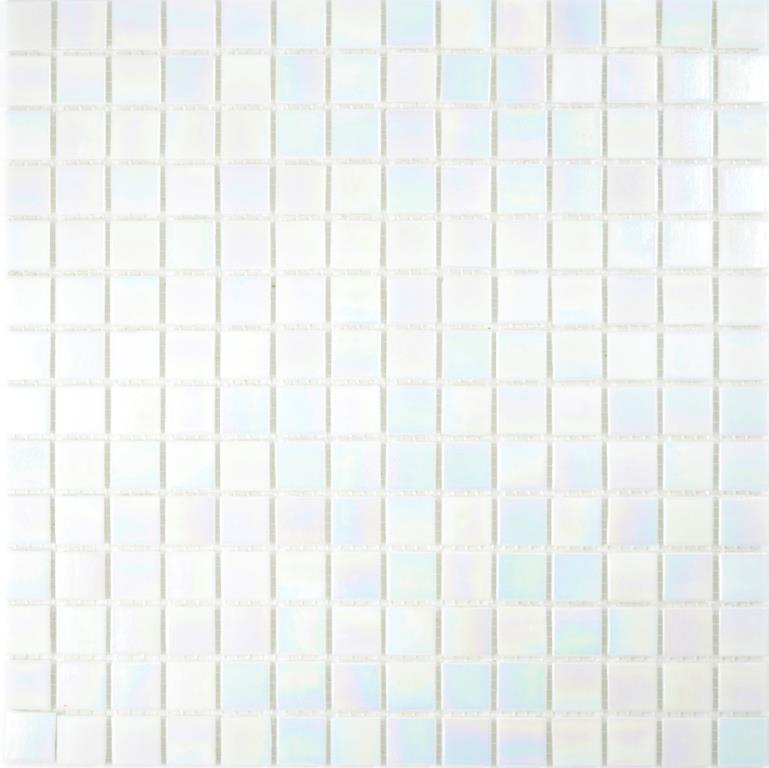 Mosaïque de verre Carreaux de mosaïque blanc nacré arc-en-ciel iridium Carrelage cuisine salle de bain MOS240-WA02-N