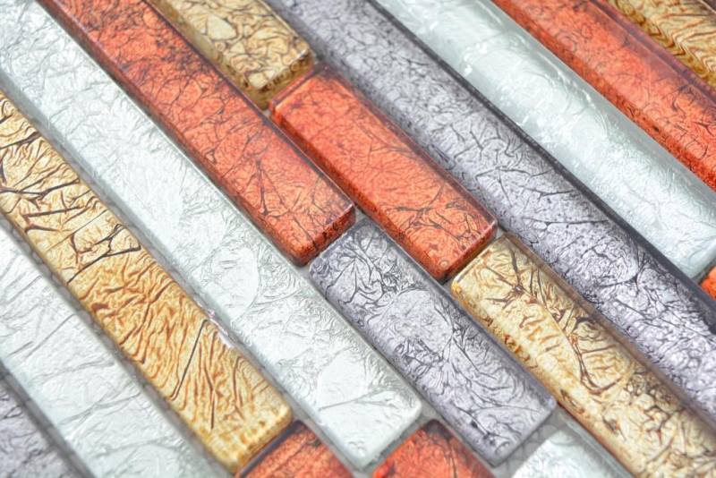 Motif à main Mosaïque transparente Crystal composite Mosaïque de verre or argent noir rouge structure MOS87-71739_m