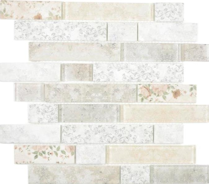 Motif main Mosaïque translucide Brick composite ECO Mosaïque de verre Rose mur carrelage cuisine salle de bain MOS24-2095_m
