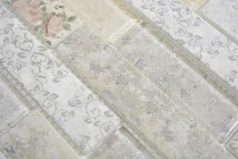 Motif main Mosaïque translucide Brick composite ECO Mosaïque de verre Rose mur carrelage cuisine salle de bain MOS24-2095_m