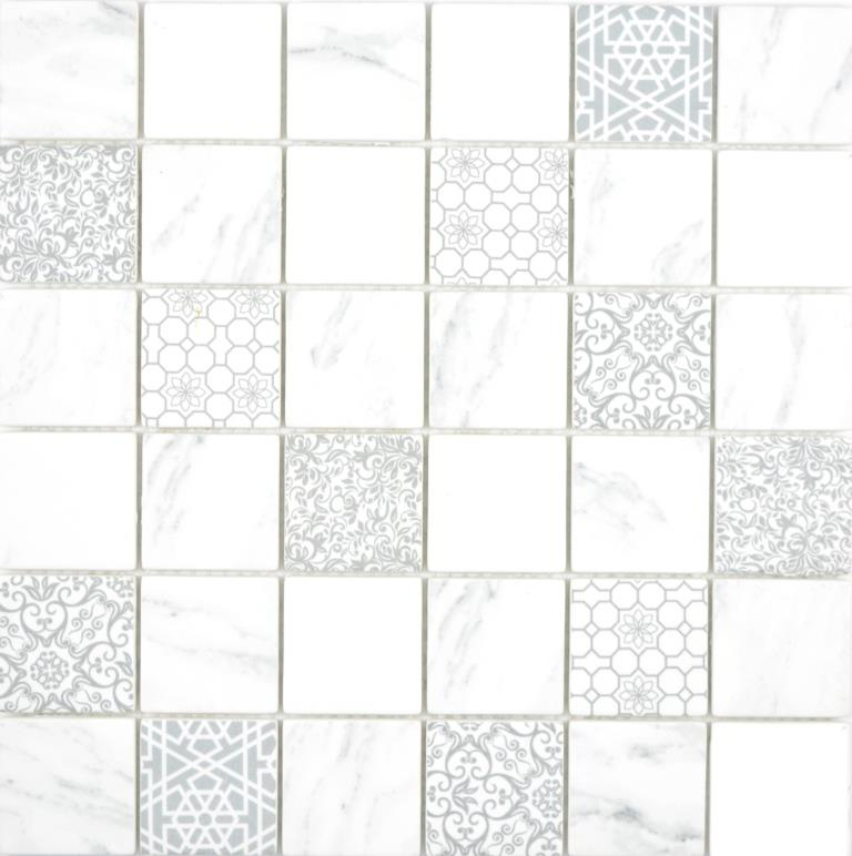 GLAS Mosaïque ECO Aspect Carrare Carreaux muraux Carrelage cuisine salle de bain_f | 10 Tapis de mosaïque