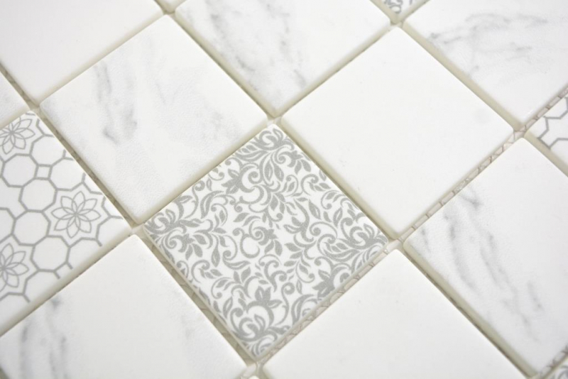 GLAS Mosaïque ECO Aspect Carrare Carreaux muraux Carrelage cuisine salle de bain_f | 10 Tapis de mosaïque
