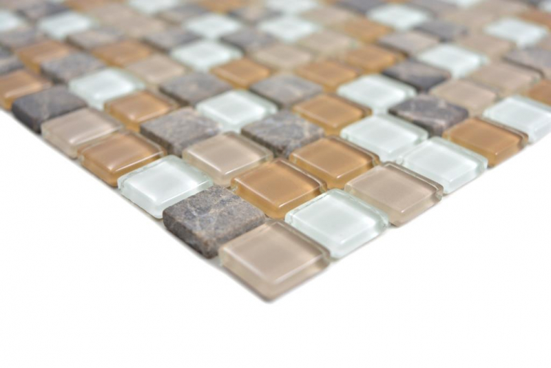 Mosaïque de verre Pierre beige marron Carreaux de mosaïque murale Carreaux de cuisine Salle de bain MOS58-1213_f