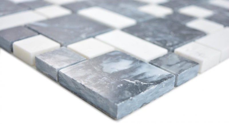 Marbre Mosaïque Pierre noire blanche Carreau de mosaïque murale Carrelage cuisine salle de bain MOS88-0302_f