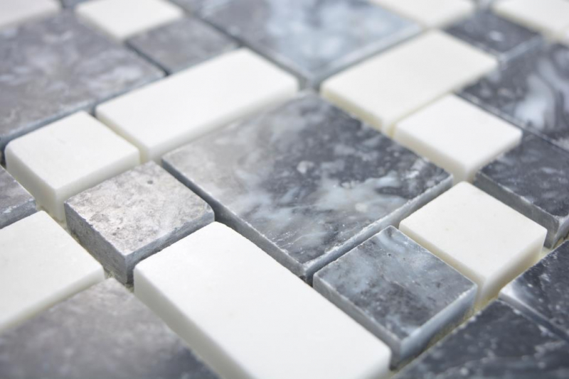 Marbre Mosaïque Pierre noire blanche Carreau de mosaïque murale Carrelage cuisine salle de bain MOS88-0302_f