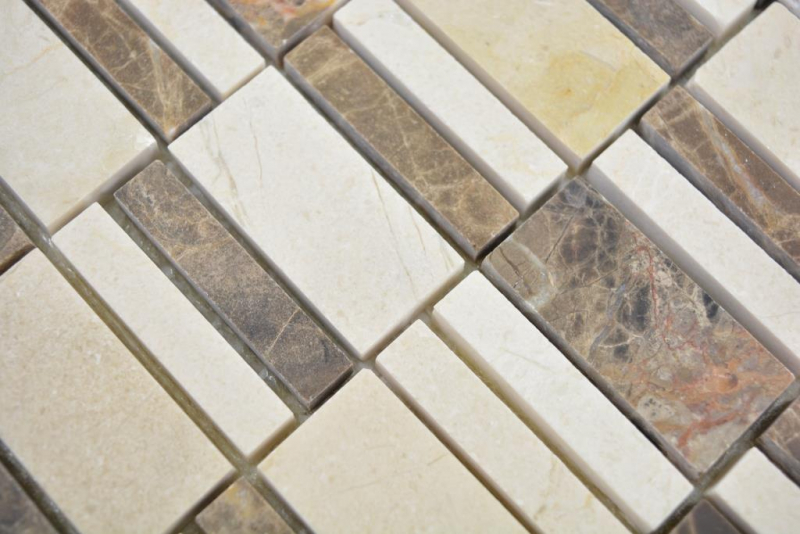 Motif main marbre pierre emperador dark cremarfil carreau de mosaïque mur carrelage cuisine salle de bain MOS88-1201_m
