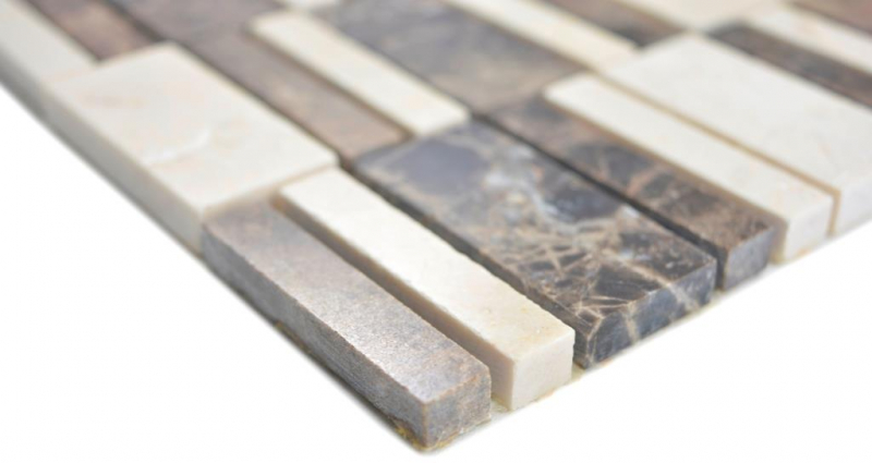 Motif main marbre pierre emperador dark cremarfil carreau de mosaïque mur carrelage cuisine salle de bain MOS88-1201_m