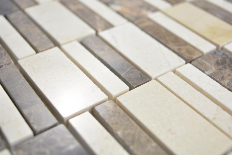 Motif main marbre pierre emperador dark cremarfil carreau de mosaïque mur carrelage cuisine salle de bain MOS88-1201_m