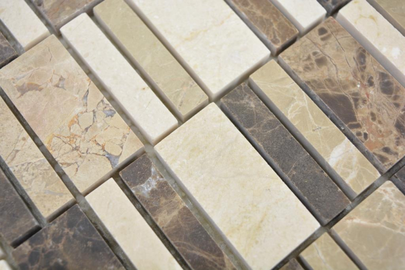 Marbre Mosaïque Pierre emperador dark cremarfil Carreau de mosaïque murale Carrelage cuisine salle de bain MOS88-1213_f