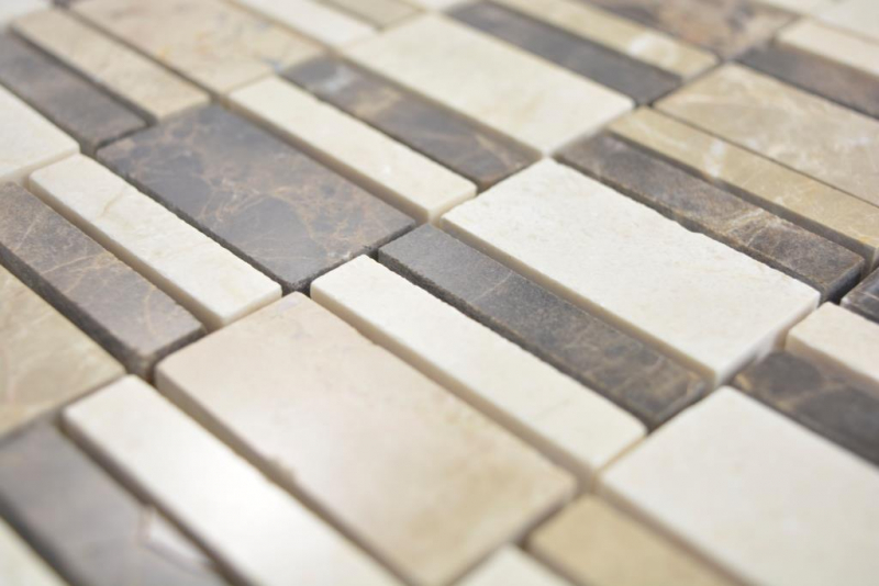 Marbre Mosaïque Pierre emperador dark cremarfil Carreau de mosaïque murale Carrelage cuisine salle de bain MOS88-1213_f