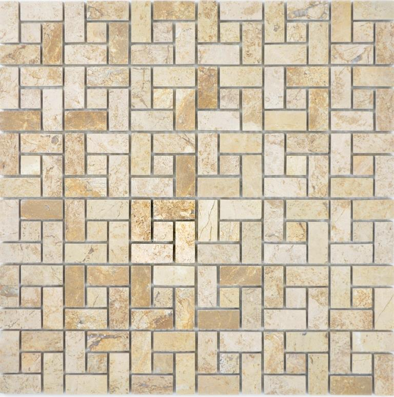 Marbre Mosaïque Roue Pierre chocolat polie Carreau de mosaïque murale Carrelage cuisine salle de bain MOS88-B13_f