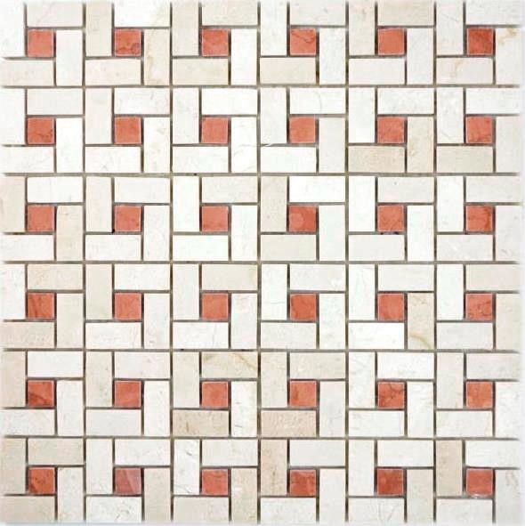 Marbre Mosaïque Carreau Roue crema beige rose polie Carreau de mur douche sol cuisine mur - MOS88-B17