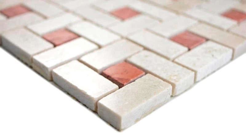 Marbre Mosaïque Carreau Roue crema beige rose polie Carreau de mur douche sol cuisine mur - MOS88-B17