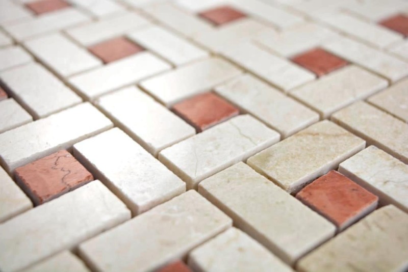 Marbre Mosaïque Carreau Roue crema beige rose polie Carreau de mur douche sol cuisine mur - MOS88-B17