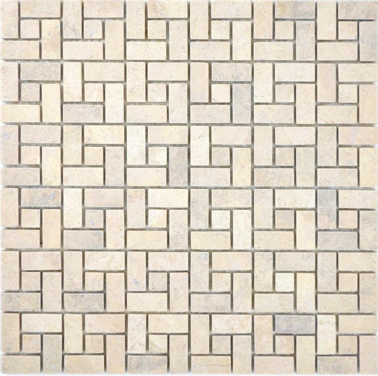 Mosaïque de marbre Roue en pierre chocolat Mosaïque de marbre Roue en pierre grise panthère polie MOS88-B23_f