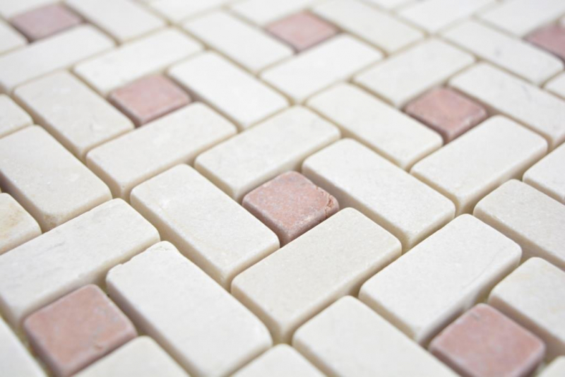 Marbre Mosaïque Roue Pierre cremarfil rose rose Marbre Mosaïque Roue pierre gris panthère poli MOS88-B27_f