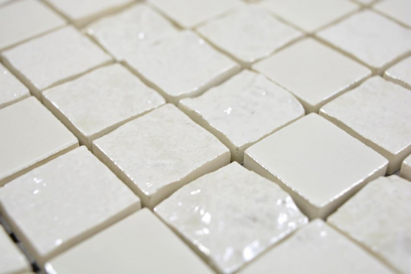 Échantillon manuel Mosaïque céramique Baku blanc Carreau de mosaïque murale Miroir de carrelage cuisine salle de bain MOS14-0001_m