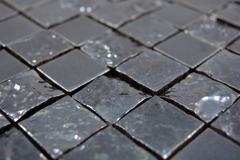 Mosaïque céramique Carreau exclusif Japon graphite noir mur carrelage cuisine salle de bain WC - MOS18-0303
