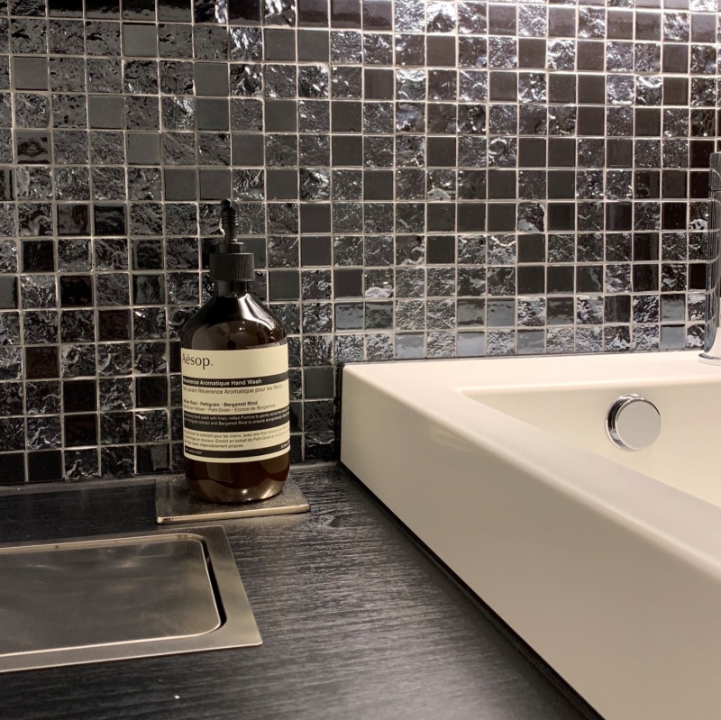 Mosaïque céramique Carreau exclusif Japon graphite noir mur carrelage cuisine salle de bain WC - MOS18-0303