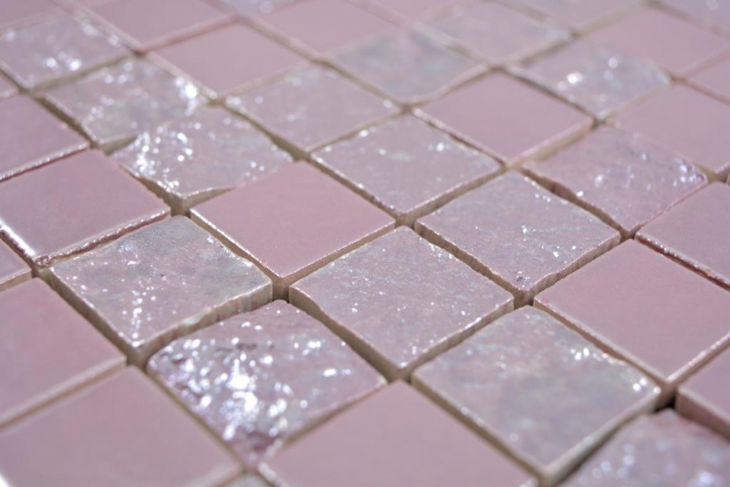 Motif à main Mosaïque céramique Baku rose rose Carreau de mosaïque murale Miroir de carrelage cuisine salle de bain MOS18-1111_m