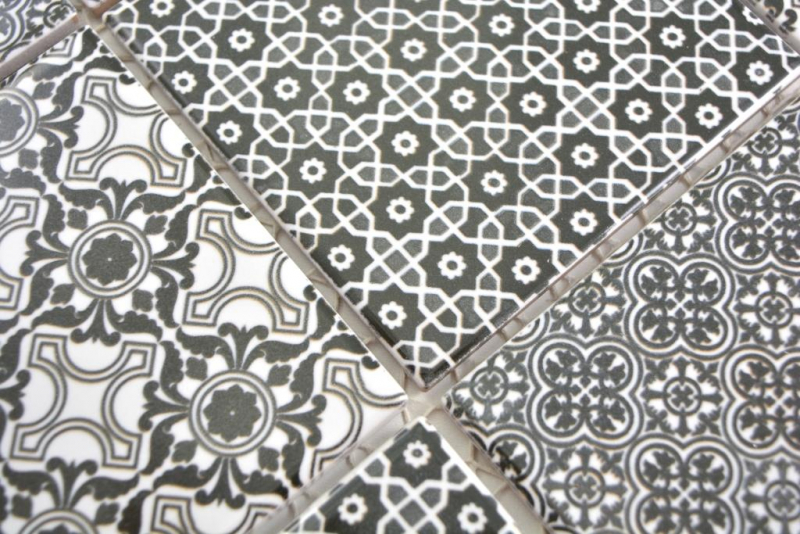 Motif main Mosaïque céramique noire Carreau de mosaïque murale Carrelage cuisine salle de bain MOS22B-0303_m