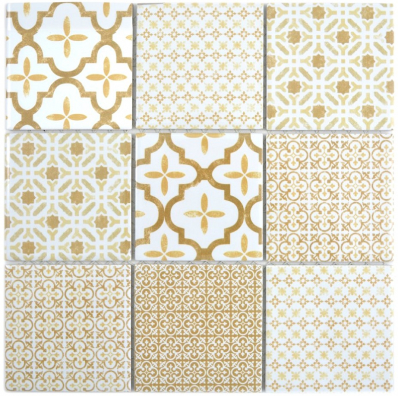 Motif à main Mosaïque céramique WARM beige Carreau de mosaïque murale Miroir de carrelage cuisine salle de bain MOS22B-WB12_m