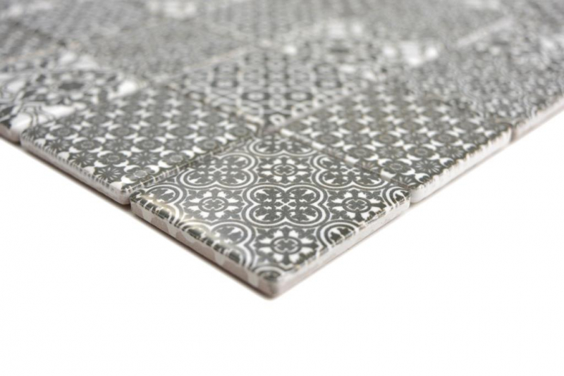 Échantillon manuel Mosaïque céramique noir blanc Carreau de mosaïque murale Miroir de carrelage cuisine salle de bain MOS14-0333_m