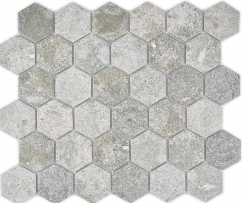 Motif manuel Mosaïque céramique Hexagone Granit gris Carreau de mosaïque murale Miroir de cuisine Salle de bain MOS11H-0023_m