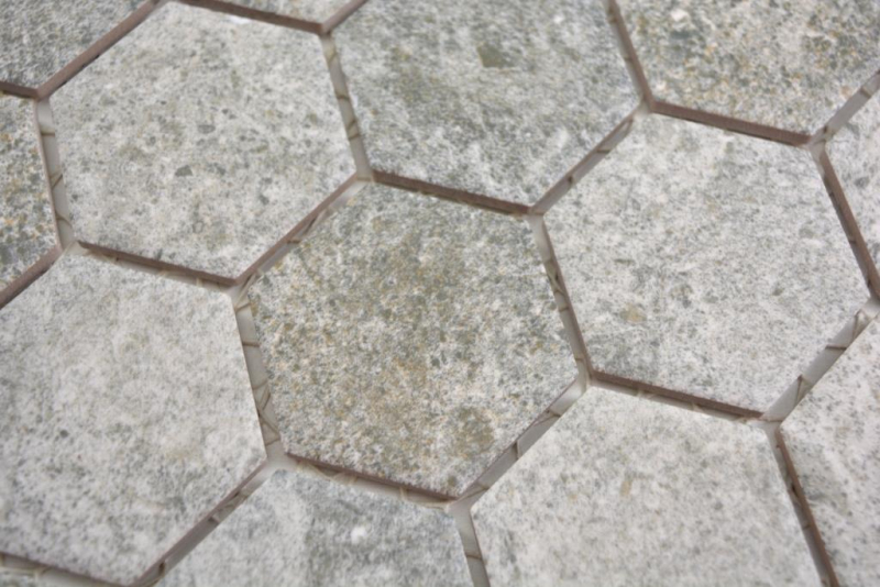 Motif manuel Mosaïque céramique Hexagone Granit gris Carreau de mosaïque murale Miroir de cuisine Salle de bain MOS11H-0023_m