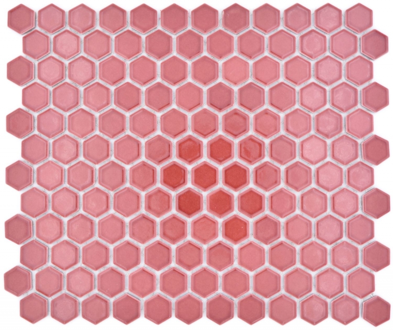 Hexagonal Hexagonal Carreau Mosaïque Céramique mini Bordeaux brillant Carreau mural Carrelage cuisine salle de bain - MOS11H-0910