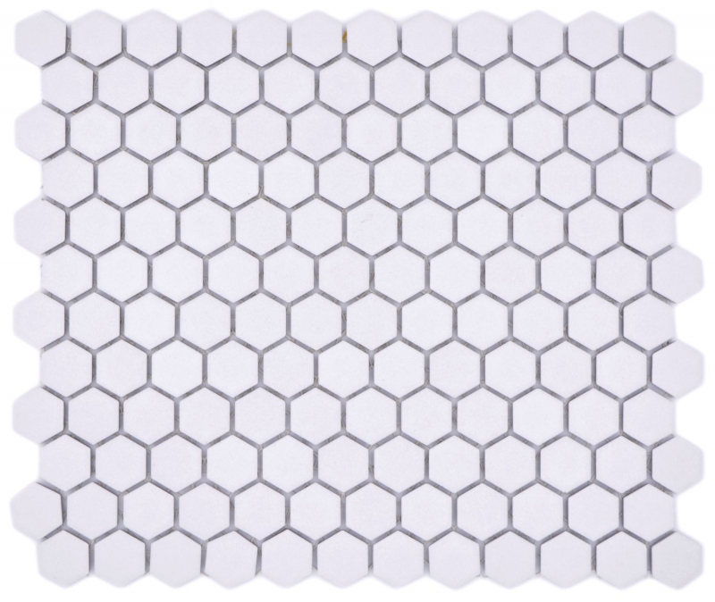 Hexagonal hexagonal carreau de mosaïque céramique mini blanc R10B bac à douche carreau de sol mosaïque antidérapant carreau de bain - MOS11H-0101-R10