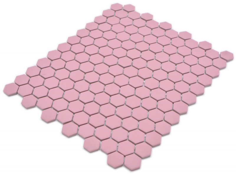 Hexagonal Hexagonal Carreau Mosaïque Céramique mini vieux rose R10B Bac à douche Carreau de sol Mosaïque Antidérapant Carreau de salle de bain - MOS11H-1111-R10