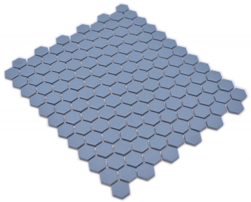 Hexagonal hexagonal carreaux de mosaïque céramique mini bleu vert R10B bac à douche carreaux de sol mosaïque antidérapant salle de bains - MOS11H-0405-R10