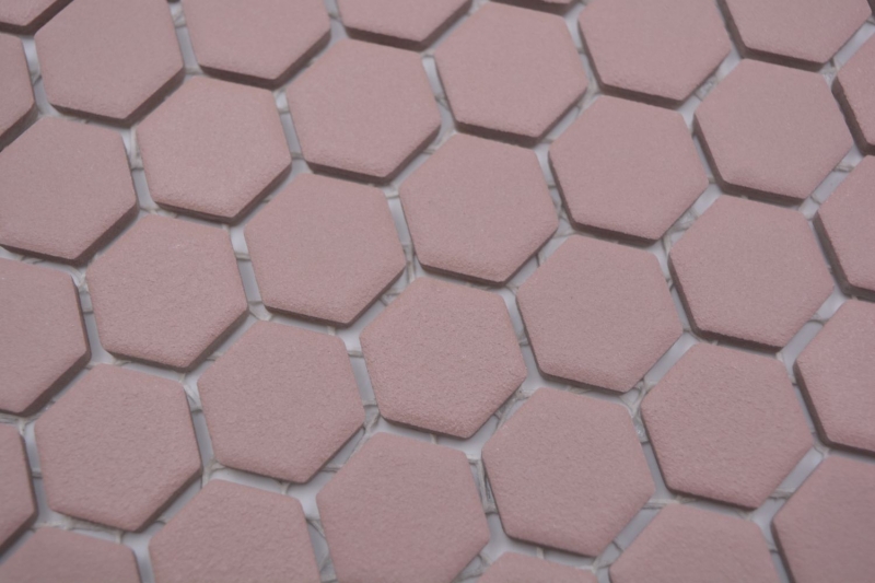 Hexagonal hexagonal Carreau de mosaïque Céramique mini rouge clinker R10B Bac à douche Carreau de sol Mosaïque antidérapant Salle de bain - MOS11H-0900-R10