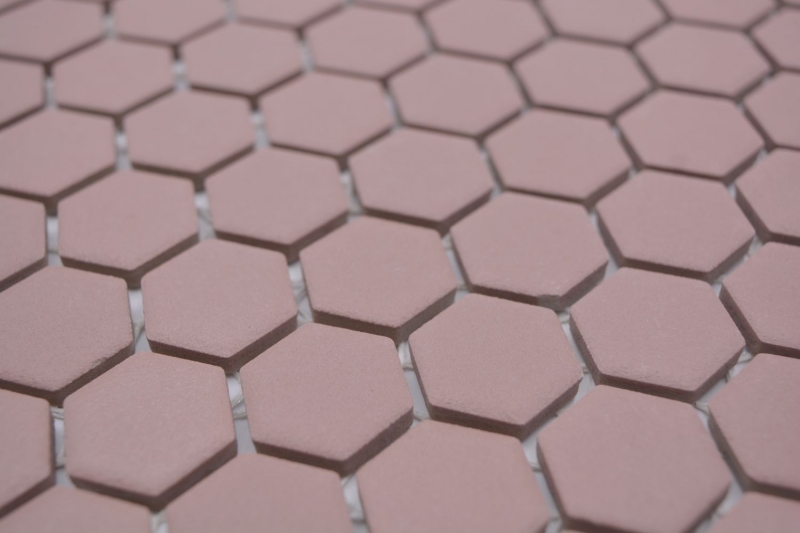 Hexagonal hexagonal Carreau de mosaïque Céramique mini rouge clinker R10B Bac à douche Carreau de sol Mosaïque antidérapant Salle de bain - MOS11H-0900-R10
