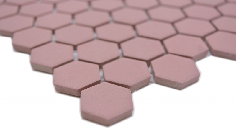 Hexagonal hexagonal Carreau de mosaïque Céramique mini rouge clinker R10B Bac à douche Carreau de sol Mosaïque antidérapant Salle de bain - MOS11H-0900-R10