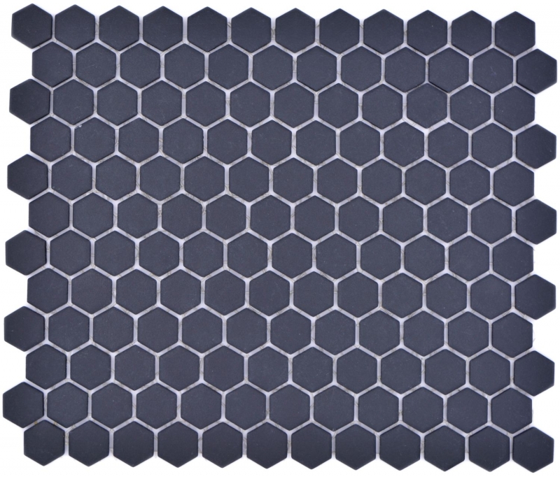 Hexagonal Hexagonal Carreau Mosaïque Céramique mini noir R10B Receveur de douche Carreau de sol Mosaïque Antidérapant Salle de bain WC - MOS11H-0003-R10