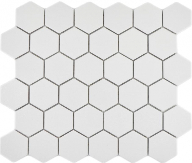 Hexagonal Hexagonal Carreau Mosaïque Céramique blanche R10B Bac à douche Carreau de sol Mosaïque Antidérapant Carreau de salle de bain WC - MOS11H-0111-R10