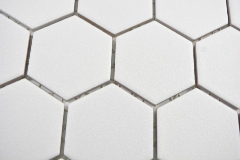 Hexagonal Hexagonal Carreau Mosaïque Céramique blanche R10B Bac à douche Carreau de sol Mosaïque Antidérapant Carreau de salle de bain WC - MOS11H-0111-R10