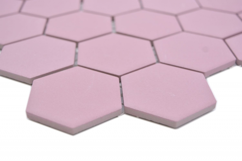 Mosaïque céramique Hexagone vieux rose R10B receveur de douche Carreaux de sol Mosaïque cuisine salle de bain sol MOS11H-1112-R10_f